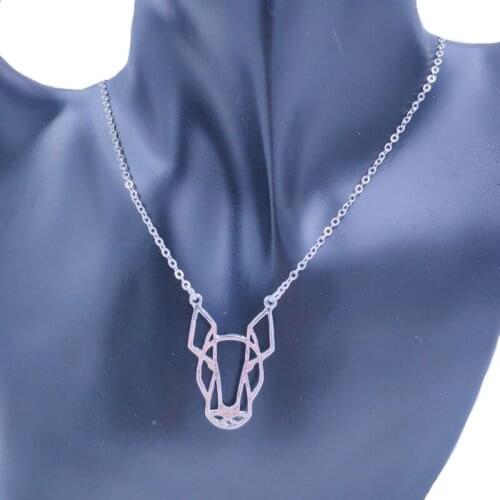 Bull Terrier Dog Animal Pendant Necklace Gold Silver Plated Jewelry Gift For Women Male Female Girls Ladies Punk Christmas