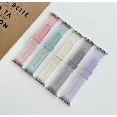 Plastic Watchband for Apple Watch 6 5 Band 44mm 40mm Iwatch 42mm Series SE 4 3 Strap Wrist Accessories Loop Bracelet Replacement