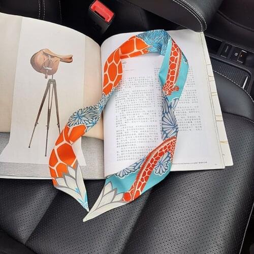 New Arrival Silk Choker Scarf Natural Lady Headband Ribbon Four Season Neckerchief Multi-use Scarves Drop Shipping KZSBD8