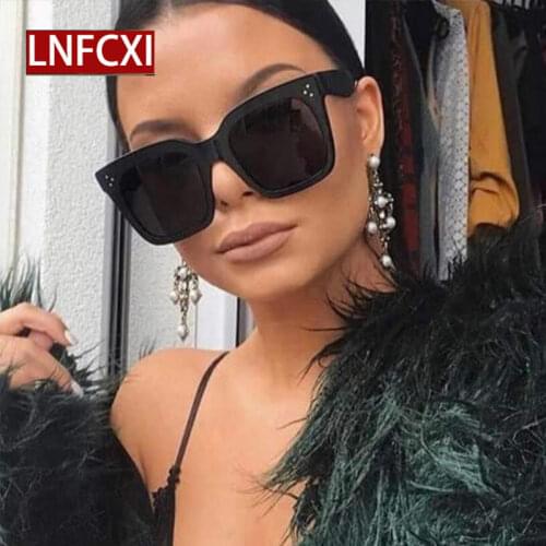 LNFCXI Retro Rice Nail Sunglasses Women Men Fashion Female Luxury Personality Male Oversized Sun Glasses UV400 Shades for Women