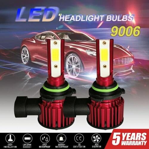 LED Car Light Bulb High-Brightness Automotive Anti-Astigmatism Light 8000LM H11 9005 9006 Red Black Plug And Play
