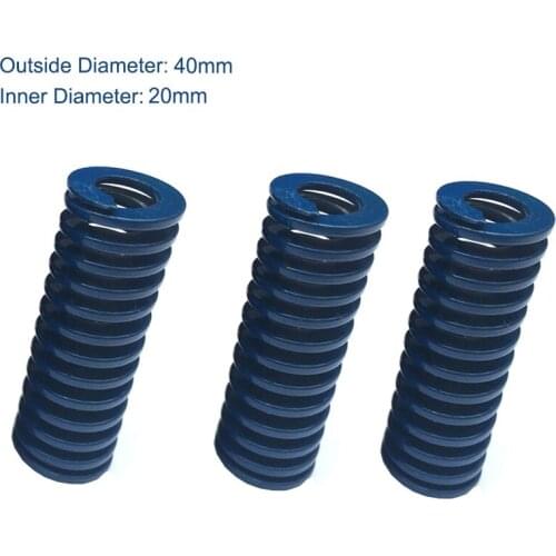 TL 40mm OD 20mm ID 40mm 50mm 60mm 70mm 80mm 90mm Length Blue Light Load 65Mn Metal Spiral Stamping Compression Mould Die Spring