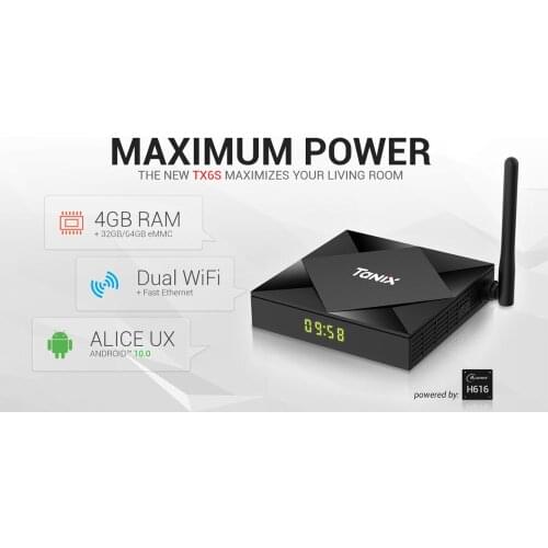 Tanix TX6S Android TV BOX 10.0 Allwinner H616 4G RAM 32GB 64GB ROM 2.4G/5GHz Wifi BT 4.0 H.265 Youtube google