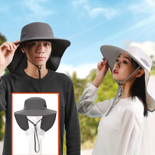 Outdoor Multi-Purpose Mens Women Hat Brim Neck Cover Sun Flap Cap Summer Fishing Garden Outdoor