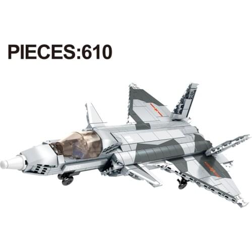WW2 Military Series World War II The Fifth Generation Stealth Fighter DIY Model Building Blocks Bricks Toys Gifts