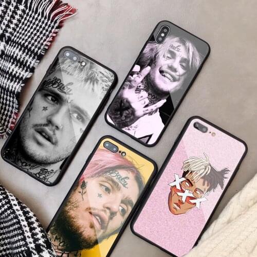 XxxTentacion Lil Peep Lil Bo Peep Tempered Glass Phone Case For iPhone 6 6plus 7 plus 8 8plus 5 5S 5C For iPhone X XS XR XS Max