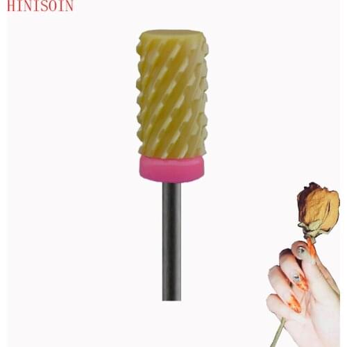 Yellow ceramic-1pcs- (3XC) Nail Bit Ceramic Foot Bit grinding head