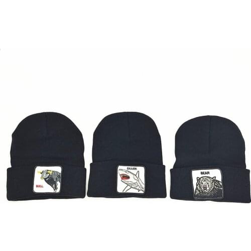 Women Solid Animal Caroon Embroidered Knit hat Skullies Beanie Caps Winter Adult Solidy Patch Ski Skullcap Bonnet Homme