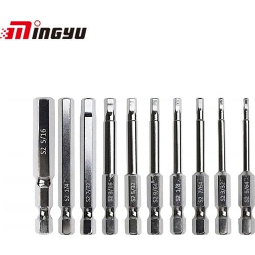 1/4" Shank 1/8 1/4 5/16 Inch Hex Screwdriver Bit Set 50MM Long 3/32 3/16 5/16 7/32 7/64 9/64Bits For Electric Tools