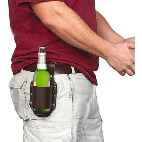 1pc Holster Portable Bottle Waist Beer Belt Bag Handy Wine Bottles Beverage Can Holder