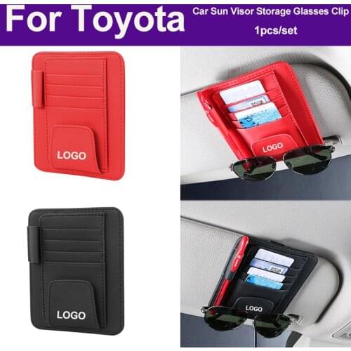 1PCS Multifunction Pen Storage Card Holder Car Sun Visor Sunglasses Clip for Carolla Camry Reiz Sienna prius Land Cruiser Rav4