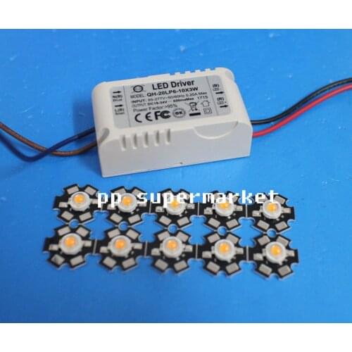 10X 3W Plant Grow Full Spectrum 380-840nm High Power LED + 6-10x3w driver