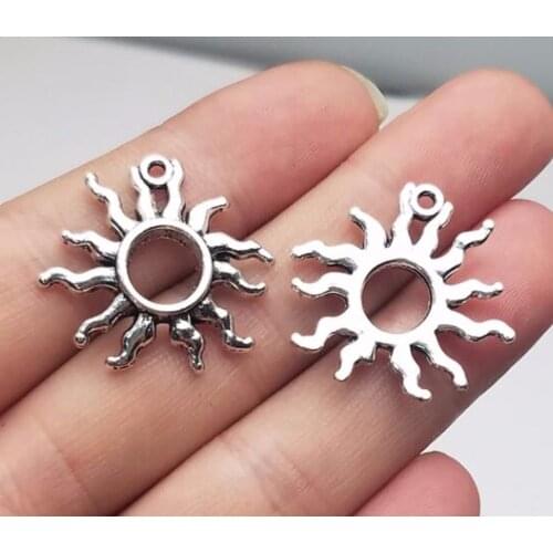 15pcs/lot--25mm, sun cham,Antique silver plated sun round charms,DIY supplies, Jewelry accessories