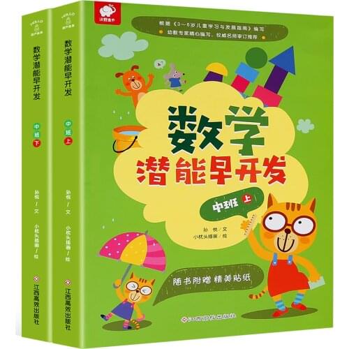 2 Books Logic Thinking Concentration Attention Brains Training Game Maths Series Game Chinese Book Kids baby early eduation book