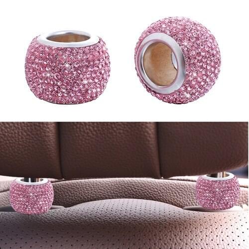 2pcs new diamond-studded car seat headrest decoration ring cross-border car interior products GM headrest decoration ring