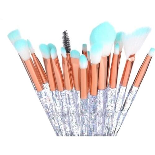 20Pcs Transparent Crystal Makeup Brushes Set Powder Foundation Blush Blending Eye Lip Cosmetic Beauty Brush Brochas Maquillaje