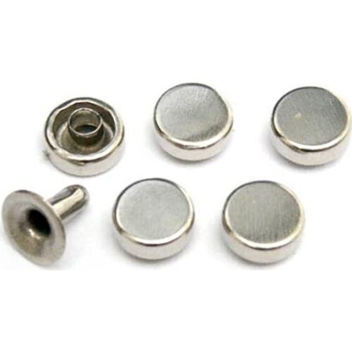 2000 sets 6 mm nickel / silver flat round DIY Rivet Stud
