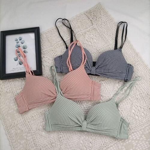 2021 Womens Sexy Bra Fashion Lattice Cotton Underwear Women Push Up Brassiere Girl Comfortable Small Bra Female Sexy Lingerie