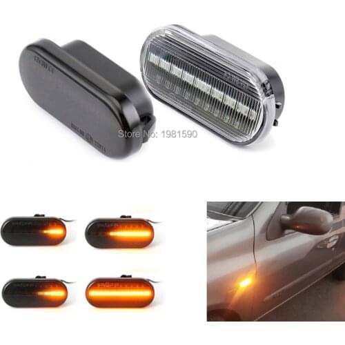 2x led side marker turn signal water flowing lights for VW GOLF 3 4 Beetle Bora Caddy Passat Lupo Sharan Polo Vento T5 Fox