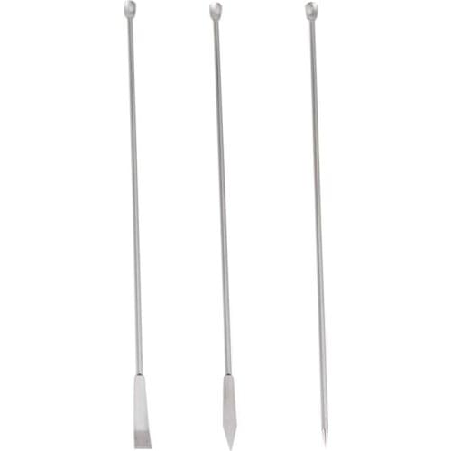 3pcs Stainless Steel Reagent Spoon Premiun Micro Experiment Laboratory Sampling Spoon