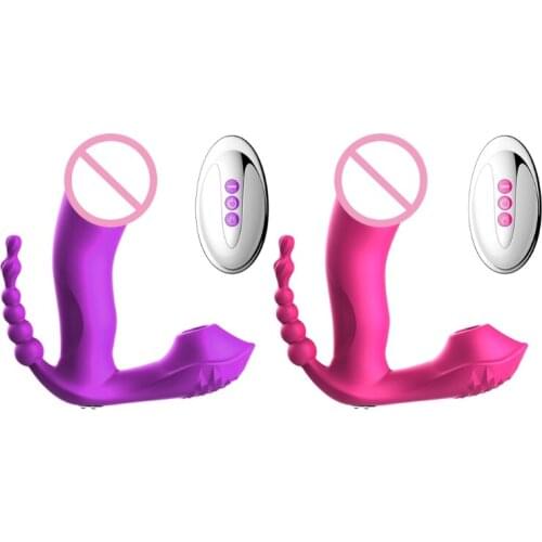 3 In 1 Wear Dildo Vibrator Adult Sex Toys for Women Masturbator G Spot Clit Stimulate Remote Control Panties Vibrators