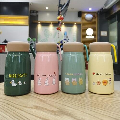 380ml Mini Stainless Steel Thermos Mug Water Bottles For Girls Boys School Outdoor Travel Coffee Vacuum Flask Thermal Tumbler