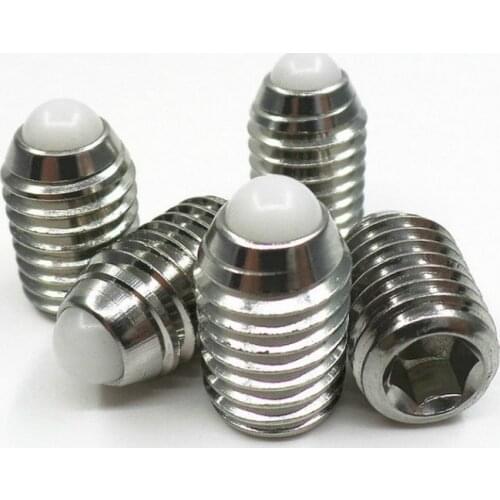 4pcs M5 M6 (8mm-20mm L ) Plastic ball bead head locate screw dowel plunger dowels plungers stainless steel screws High Quality