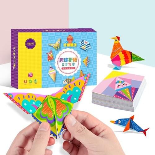 DIY 152 Sheets 72 Patterns Children Colorful Origami Paper-cut Book Kindergarten Fun Baby Manual 3D Origami Toys Kids Gift 3Y