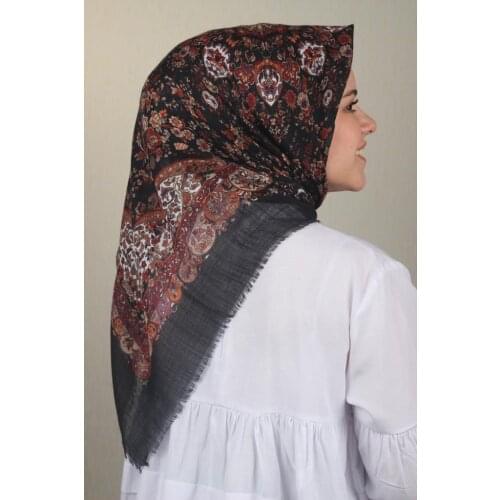 ERİPEK PATTERNED LINEN FLAMLI SCARF-DESEN-19-RENK-17