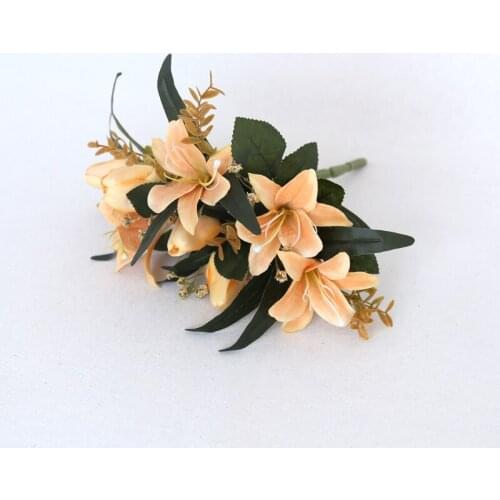 Home Vase Hotel Photography Props Artificial Lily Flower Decor Wedding Simulation Flower Photo Accessory