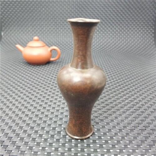 Collection Guanyin Water Bottle Pure Copper Water Bottle Gourd Bottle Buddha Hall Offering Ornament Brass Vase Home Decoration