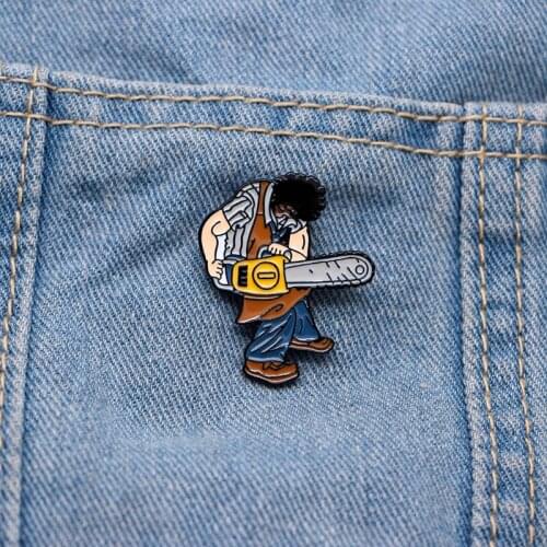 Leather Face Enamel Pins Creative Custom Brooches Lapel / Hat Badge Denim Jacket Oil Drop Collar Corsage Scarf Buckle S167