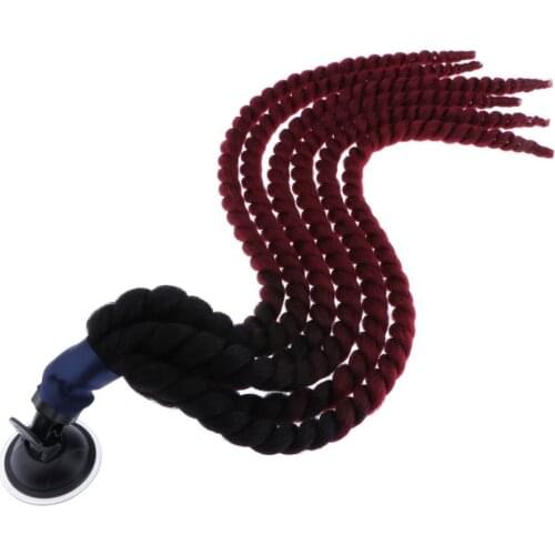 70cm/28" Red Gradient Ramp Helmet Braids Ponytail Helmet Hair Pigtails
