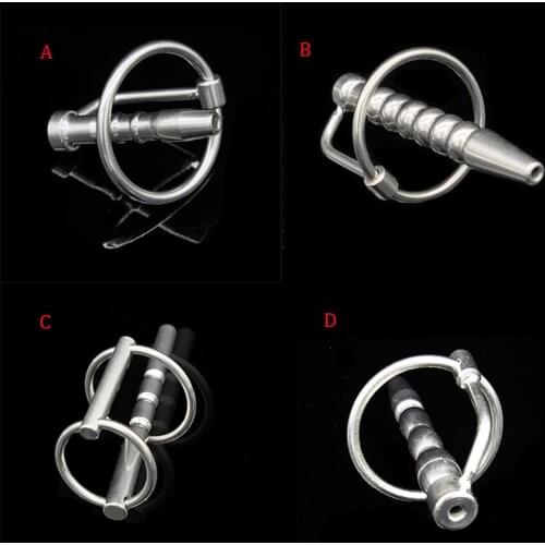 Manyjoy Sex Fetish Stainless steel Hollow Urethral Sounding Dilators Penis Plug With Glans Rings Catheters Sex Products for Men