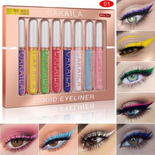 8 Color Waterproof Matte Eye Cosmetics Shadow Eyeliner Long Lasting Sexy Charming Sequins Eye Liner Pen Maquiagem TSLM1
