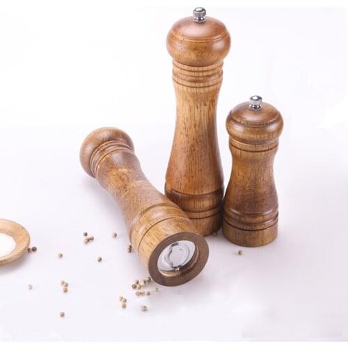 Herb Grinder Salt Shaker Kitchen Cooking Tools For Herbs And Spices Handheld Solid Wood Spice Pepper Mill Ceramic Grinding Core