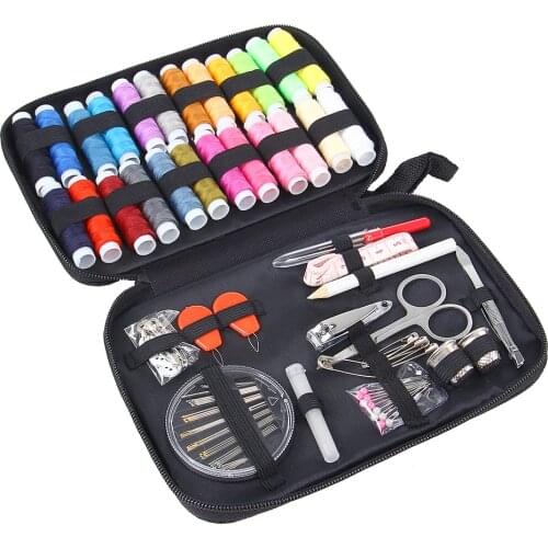 90Pcs/Set DIY Sewing Box Multi-function Travel Sewing Kit Needle Thread Threader Tape Scissor Storage Bag Sewing Set