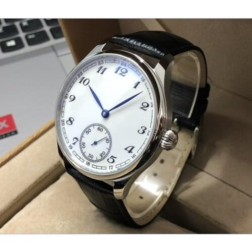Sapphire crystal or Mineral glass 44mm PARNIS white enamel dial Asian 6498 Mechanical movement Custom-made mens watch GR136-20