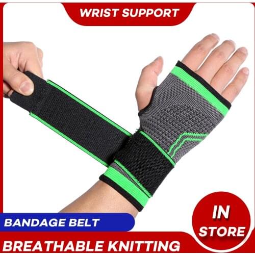 Breathable Bandage Fitness Mens Wrist Palm Support Crossfit Weight Lifting Wrist Wraps Bandage Gym Training Men Wristband