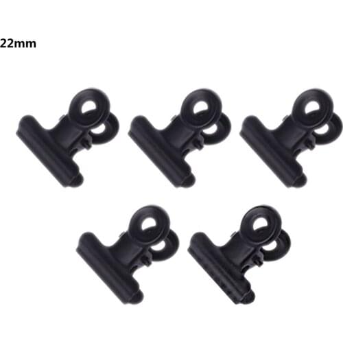 2020 New 5 Pcs Bulldog Letter Clips Stainless Steel Black Metal Paper File Binder Clip Stationary Office Supplies