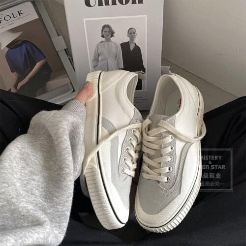 2021 New Couple Shoes for Men and Women, Students' Low Canvas Shoes, Wild Round-headed Biscuit Shoes, Street Casual Shoes