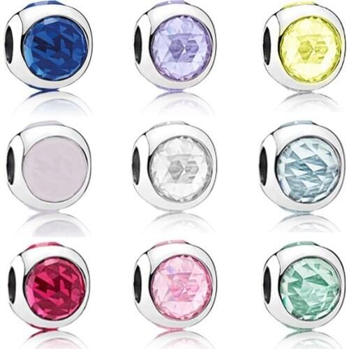 NEW 100% 925 Sterling silver Three sides of crystal Charms Bead Fit Bracelets DIY bracelet The factory wholesale