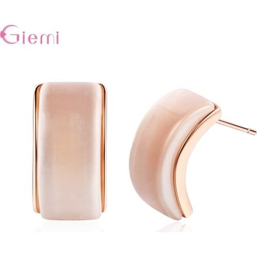 New Vintage Opal Stone Stud Earrings For Women Fashion Temperament Hot Style Simple Cat Eyes Earring Accessories