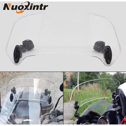 Nuoxintr Universal Motorcycle Windshield Windscreen Adjustable Motocross Windscreen Airflow Extension Deflector Spoiler