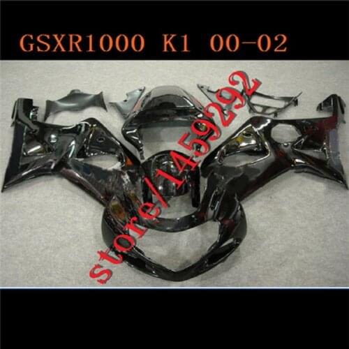 ABS Fairing kits for SUZUKI 1000 00 01 02 GSXR1000 00 01 02 motorcycle fairings GSXR 1000 00 01 02 black fairing