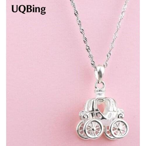 925 Silver Cinderellas Fantasy Pumpkin Carriage Pendant Necklace 2020 Fine Jewelry