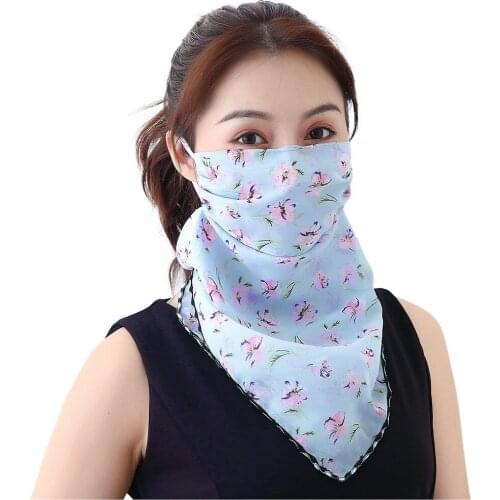 2020 Women Chiffon Scarf Silk Thin Breathable Face Cover Summer Quick Dry Hairband Head Scarf Bandana Hair Scarf For Ladies
