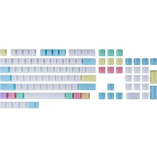 POM Jelly Keycaps Doubleshot Translucent OEM Profile Keycaps For DIY 61/87/104/108 Keys Standard Mechanical Keyboard - Chalk