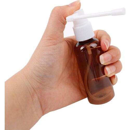 1PC 50ml Transparent Plastic Vacuum Nasal Spray Bottles 360 ° Rotating Spray Pump Refillable Medical Packaging Bottle