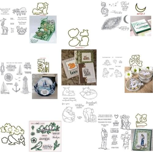 Good Morning Magnolia no.1 flower Clear Stamp and Dies for Scrapbooking Card Album Making Metal Cutting Dies and Stamps Set